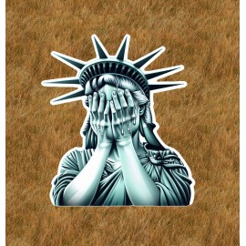 After Dark Crafting Statue of Liberty is crying 100% waterproof vinyl sticker decal - several sizes - 3 inches