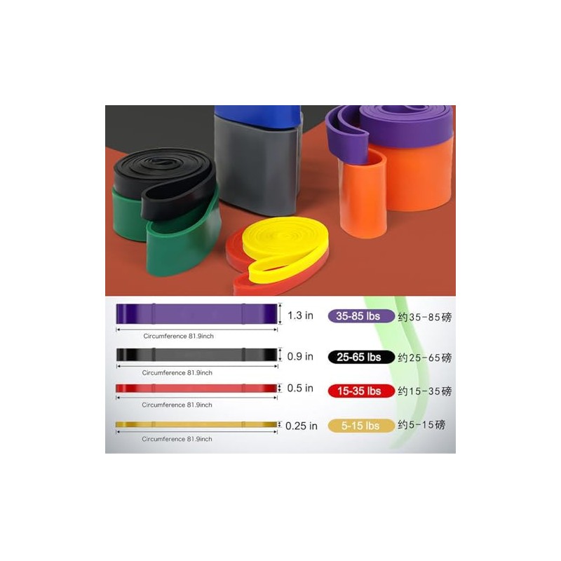 Bandas de Resistencia 4 PCS, Loop Bands, Bandas de Ejercicio,