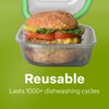 MyGo Container Bun Sized To-Go Compartment Container, 5-1/2" X 5-1/2"