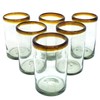 MexHandcraft Amber Rim 14 oz Drinking Glasses (set of 6),