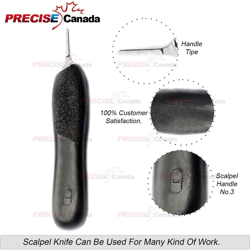 PRECISE CANADA 50 Pcs Black Color Plastic Handle, Scalpel Handle
