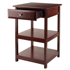Contemporary Home Living 30.5” Walnut Brown Delta Wooden Printer Table