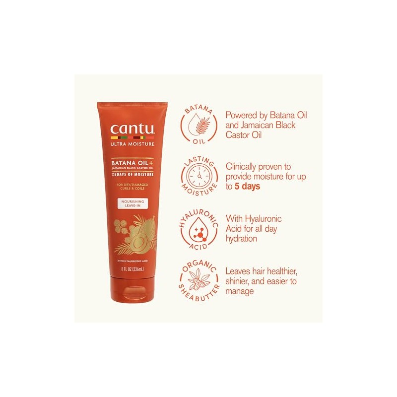 Cantu Ultra Moisture Nourishing Leave-In Conditioner with Batana Oil 236ml