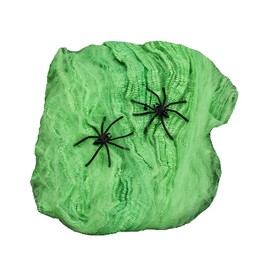 Ankelesz Halloween Creepy Cloth Scary Gauze Cloth Doorways with 2 Pcs Halloween Spider Web Netting Fabric (Green)