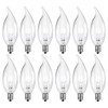 Tiqian 12-Pack Clear B10 CTC E12 Base Decorative Candle Light