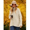 ANRABESS Women's Long Sleeve Turtle Neck Ribbed Knit Apricot Oversized