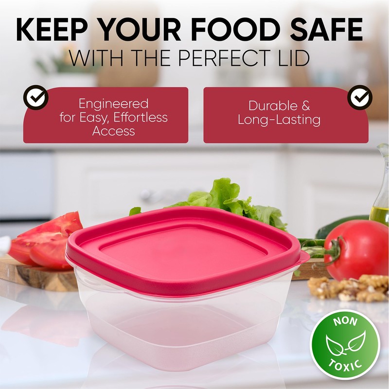 Replacement Lids for Rubbermaid Food Storage Containers - Fits 1/2-Cup