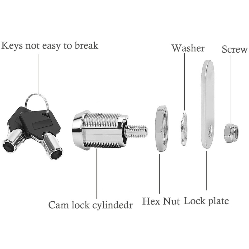 Litensh Thread Tubular Cam Lock 20mm, Mailbox Lock Cabinet Cylinder