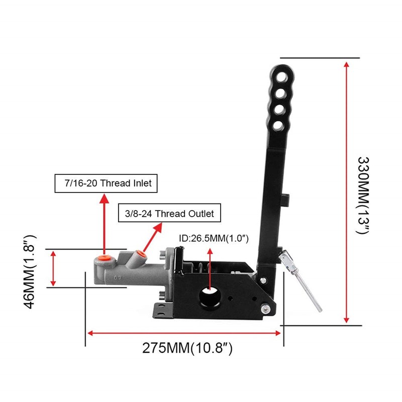 RYANSTAR Hydraulic Handbrake Adjustable Ebrake Long Lever Handle Fit for