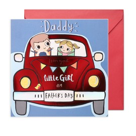 Clintons: Father's Day Card Daddy from your Little Girl, Daddy & Daughter in Red Car, Daddy Father's Day Card, Father s Day Card Daddy, 186 x 186, 1165772