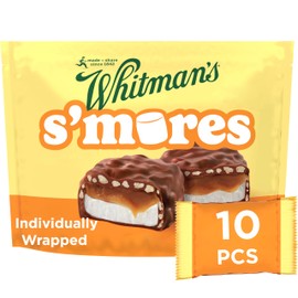 WHITMAN'S S'Mores Caramel Milk Chocolate Candy, 7.3. oz bag (10 pieces) - Marshmallow, Caramel and Graham Cracker Pieces Covered in Milk Chocolate
