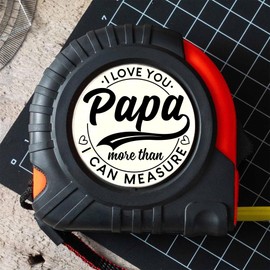 Papa Gifts - Papa Birthday Gifts from Son, Grandkids, Granddaughter, Grandson - Best Gifts for Papa - Woodworking Carpenter Measuring Tape