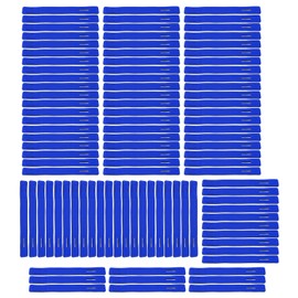 100Pcs Fishing Rod Tie Strap Pole Fixing Band Rod Elastic Wrap Holder Hook and Loop DesignBlue