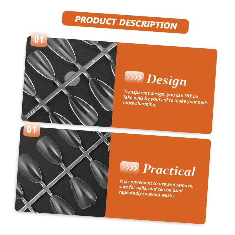 Baluue 240pcs Nail Stickers Tips Full Cover False Nail Decorations