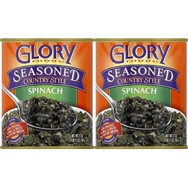 Glory Foods Seasoned Spinach 27 oz. Cans - Pack of 4 Pack of 2