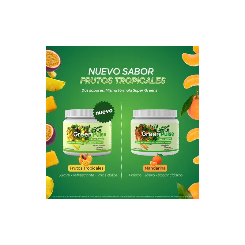 Greenpulse Super Greens | Jugo Verde Con Probióticos Y Fibra