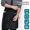 ROTANET Long Server Apron Black with 3 Pockets Bistro Half