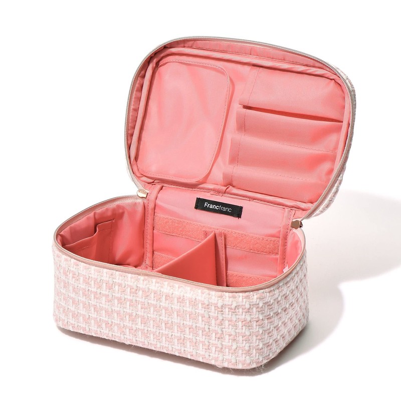Francfranc Franc Tweed Vanity Pouch, Pink