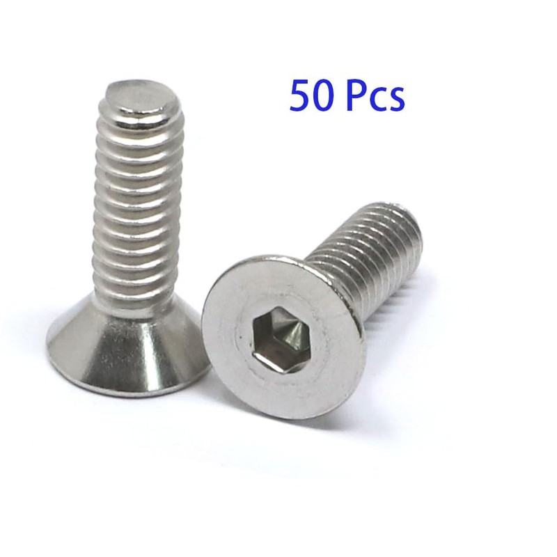 iexcell 50 Pcs 1/4-20 x 3/4" Stainless Steel 304 Hex