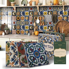 ViibXfans 6x6 Tile Decals,Peel and Stick Wall Decor Stickers,Waterproof Tiles Stick on Backsplash for Kitchen,Bathroom,Cabinets(12 Sheets)