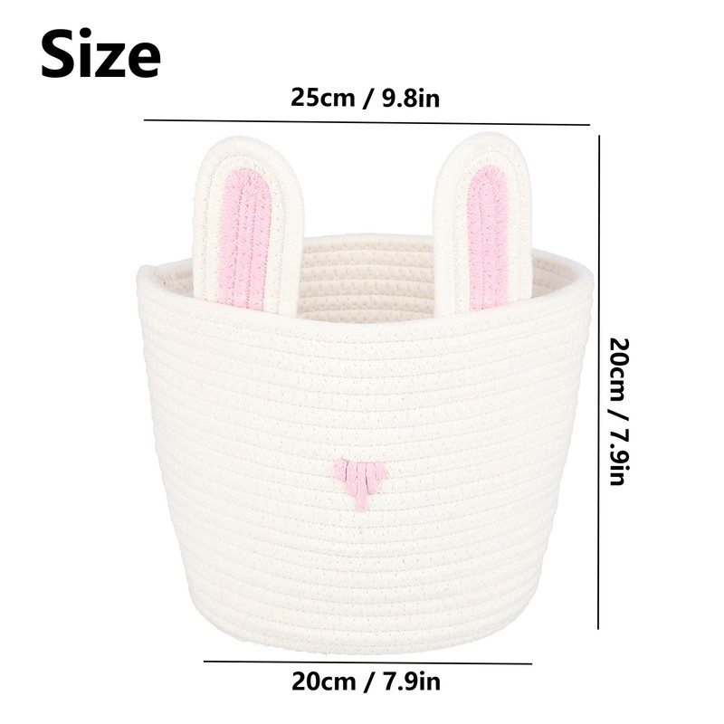 Storage Basket Rugged Lovely Small Bunny Attractive Decorative Home Furnishing
