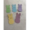 Unbranded 20 Easter Bunny Peep Peeps Paper Die Cut Glitter Cardstock Pieces  scrapbooking