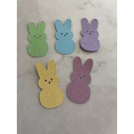 Unbranded 20 Easter Bunny Peep Peeps Paper Die Cut Glitter Cardstock Pieces  scrapbooking