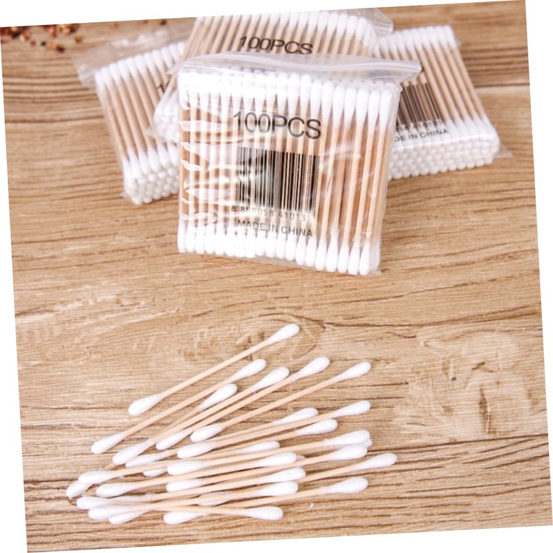 Healeved 500pcs Wooden Stick Cotton Swabs Double Tipped Australian Cotton