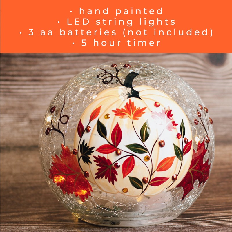 A Cheerful Giver - White Pumpkin Branch - Glass Orb