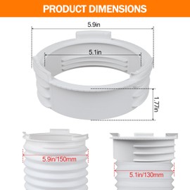 1 Pack Portable AC Exhaust Hose Coupler, 5.9" Universal Connector for 5.1" & 5.9" Round AC Exhaust Hoses