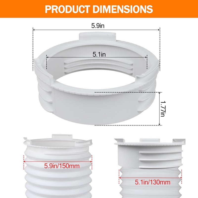 1 Pack Portable AC Exhaust Hose Coupler, 5.9" Universal Connector