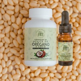 ORE Pack Aceite de Orégano 10 ml + Cápsulas de Aceite de Orégano y Coco 100 Pzas | 80% Carvacrol | Softgel 500 mg | Suplemento Alimenticio | Set de 2 