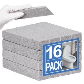 Herda 16 Pack Pumice Stone for Toilet Bowl Cleaning, Powerfully Scouring Stick for Cleaning Hard Water Rings, Calcium Buildup, Rust, Pumice Bar for Toilets, Bathtubs, Grills, Swimming Pools, Sinks