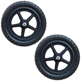 Miayaya 1 Pair 11 inch Balance Bike Replacement Wheel 11 Inch Non Inflatable EVA Foam Balance Bike Wheels Compatible with Strider (Black)