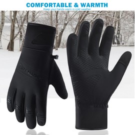Xndryan Winter Warm Gloves, Thermal Waterproof Gloves Womens Mens Gloves Winter Cycling Gloves Running Gloves Skiing Gloves Touchscreen Gloves Anti Slip Windproof Thermal Gloves for Outdoor Sporting