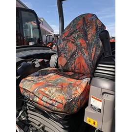 Durafit Seat Covers, Orange Waterproof Seat Covers for Kubota KX080 Excavator KX033,U35,KX040 in Waterproof Endura, U35