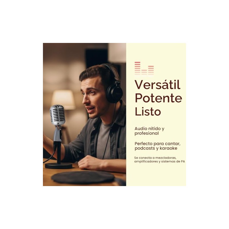 Pyle - Micrófono vocal clásico retro dinámico, micrófono cardioide unidireccional