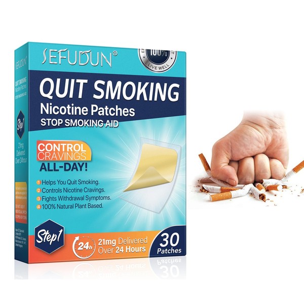 Nicotine Patches Step 1 21mg 30pcs, Quit Smoking Aid -