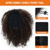 MKJVEN Afro Kinky Curly Ponytail Extensions 10 Inch Drawstring Ponytail