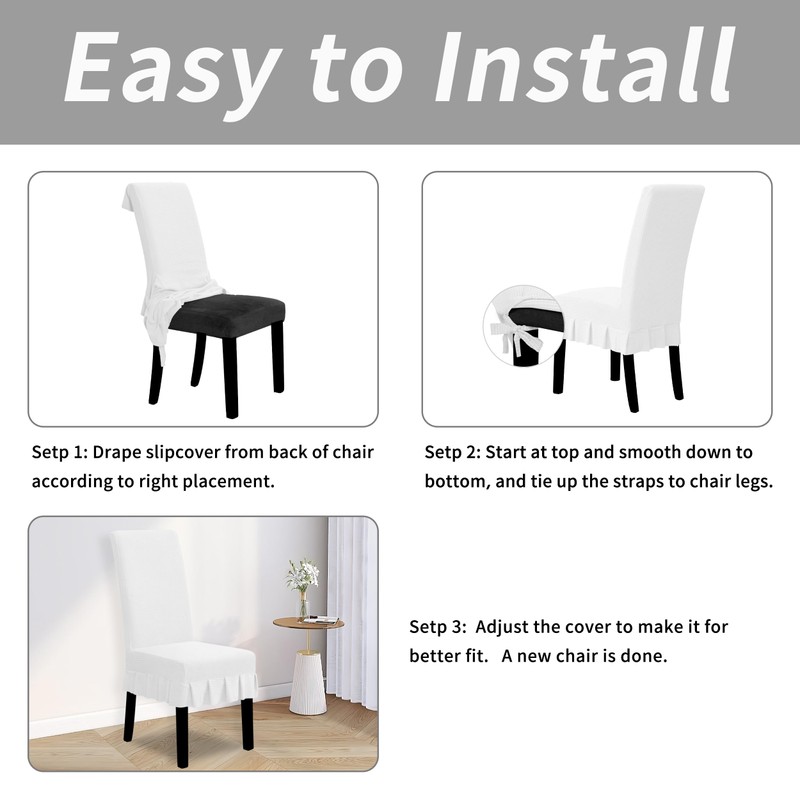 Easy-Going Dining Chair Covers Stretch Parsons Chair Slipcover with Skirt