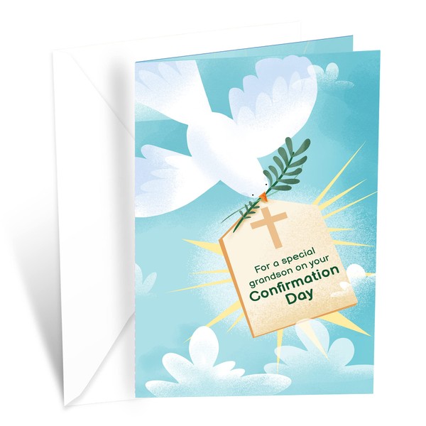 Prime Greetings Grandson Confirmation Card, Made in America, Eco-Friendly, Thick