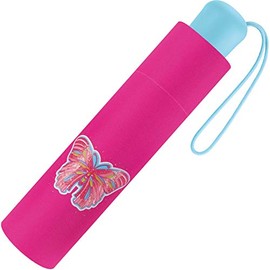 Scout Children's Umbrella Pocket Umbrella School Bag Umbrella with Large Reflective Surfaces Extra Light Butterfly Butterfly, Pink, butterfly-printed pocket umbrella