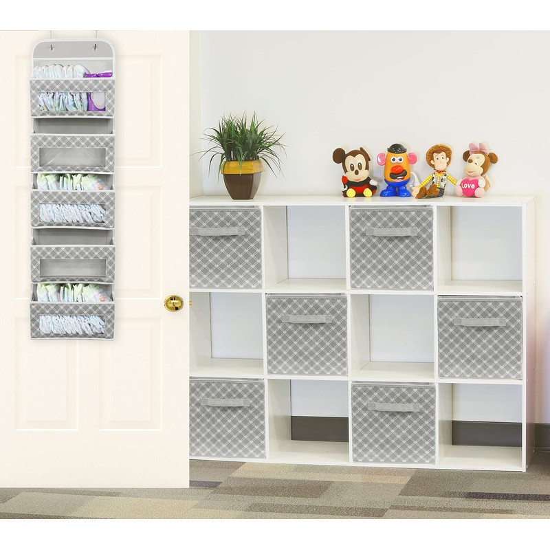 SimpleHouseware Over The Door Hanging Organizer Baby Nursery Storage, 5