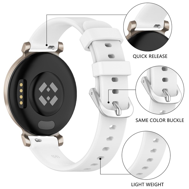 TopPerfekt Band Compatible with Garmin Lily 2, Slim Soft Silicone