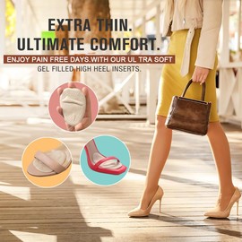 3 Pairs of Forefoot Pads Gel, Reusable Gel Insert, High Heels Insoles for Women, Bunion Pads Forefoot, Non-Slip Forefoot Pads, Relieves Foot Pain, Prevents Calluses for Various Shoes