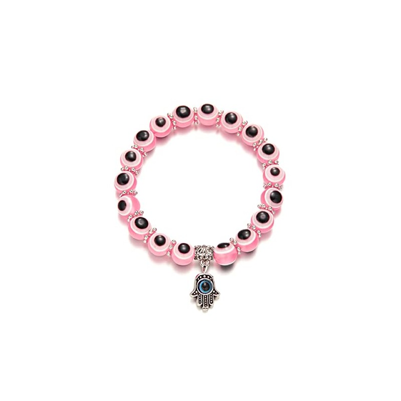 Lucky Evil Eye Bracelets Set Colorful Turkish Amulet Hamsa Evil