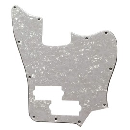 Electric Guitar Pickguard for Squier VM Jaguar Bass Style (4 Ply White Pearl)