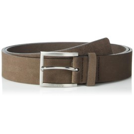 HUGO Mirto Soft Suede Brushed Buckle Belt, brown wood, 32