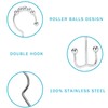 ECESLENT Shower Curtain Rings Set of 12 Rust-Resistant Metal Double
