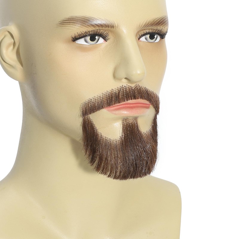 Prejoye Realistic Mustache Human Hair, Handmade Fake Beards with Invisible